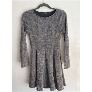 Gray & White Flared Dress